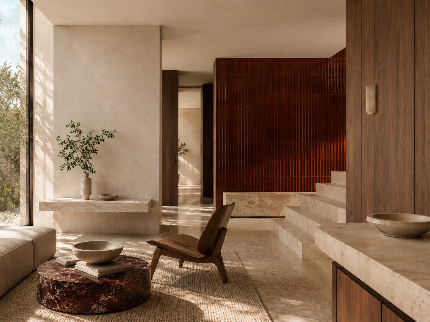 Residencia de alto nivel en Madrid con proporciones clásicas y mobiliario contemporáneo